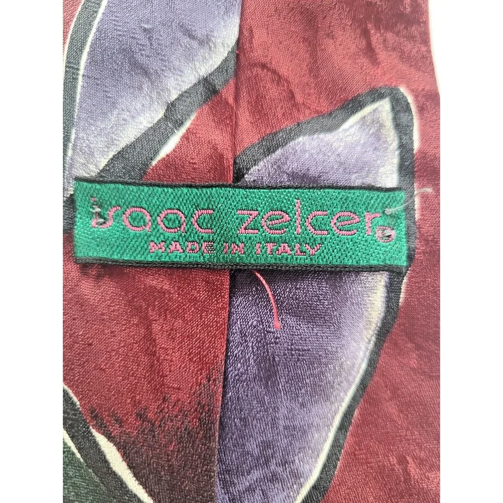Vintage Issac Zelcer made in Italy Silk Tie  Abstract Art Design